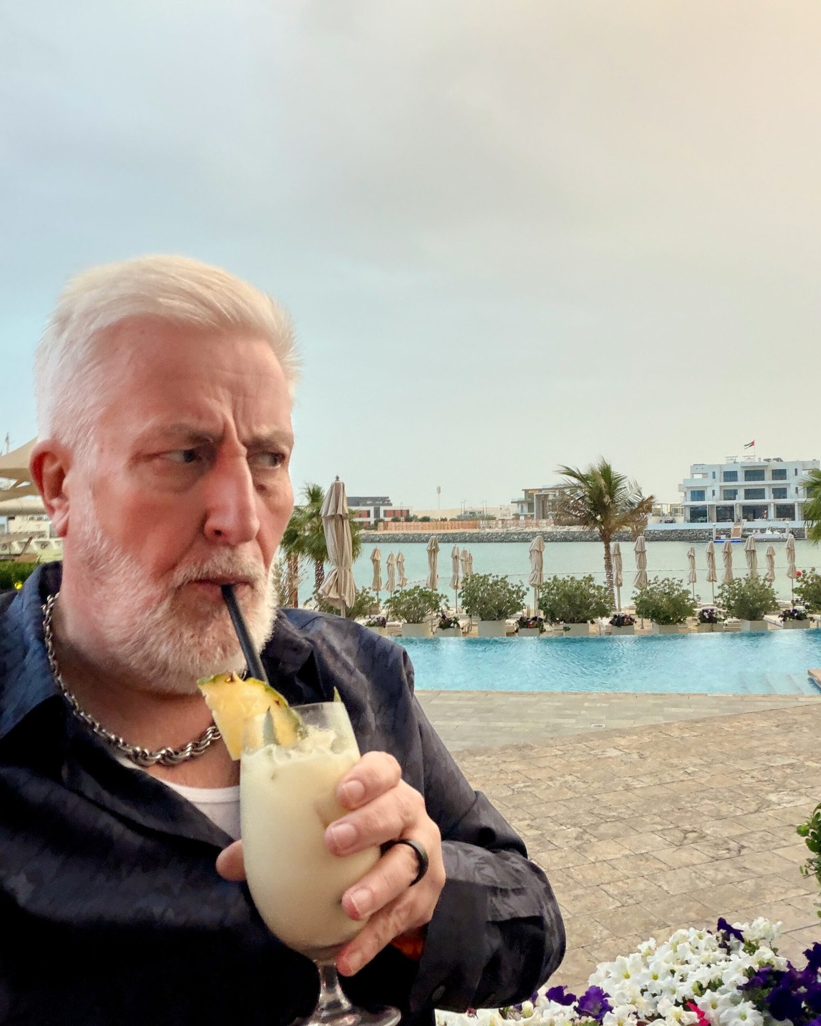 Photo of me drinking a cocktail