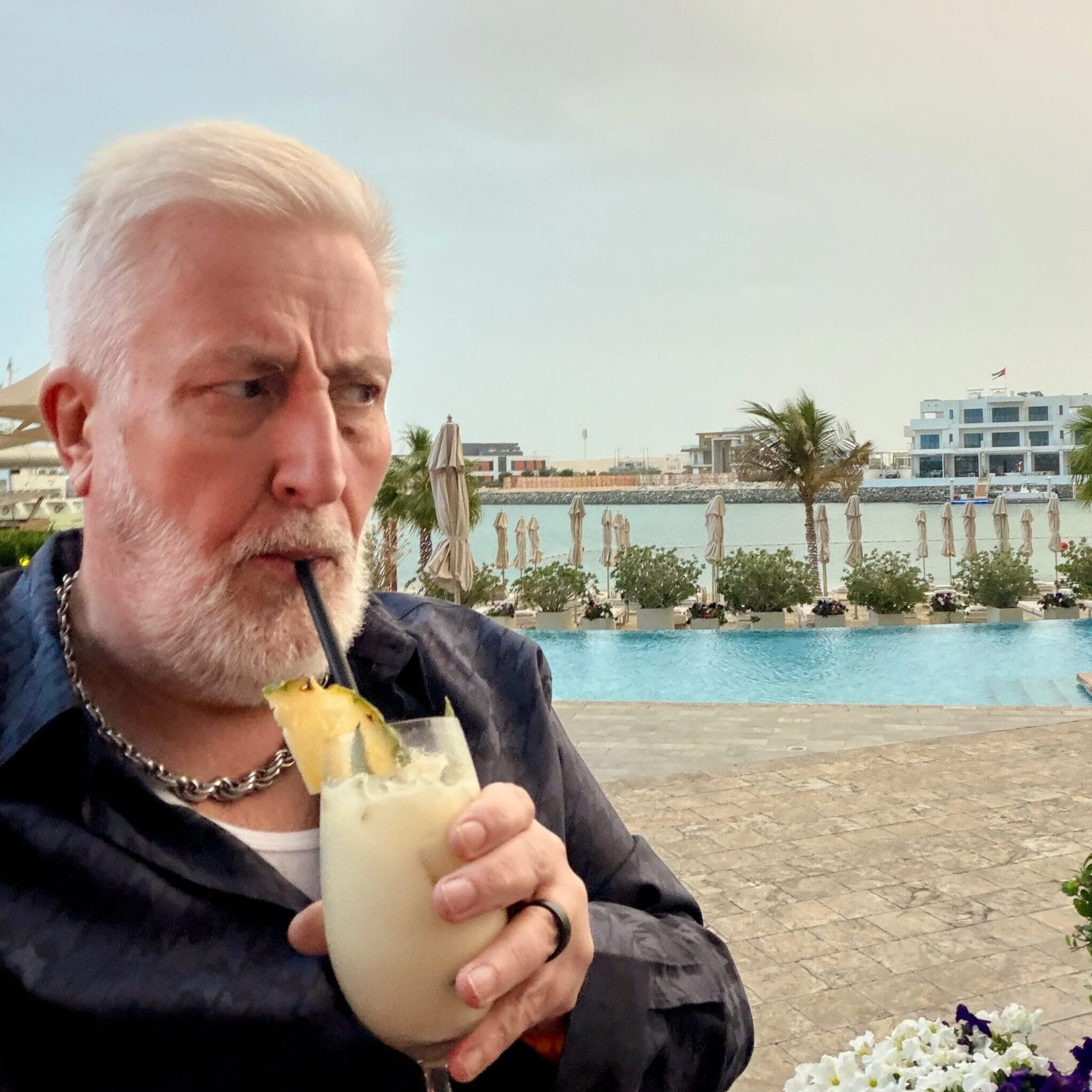 Photo of me drinking a cocktail